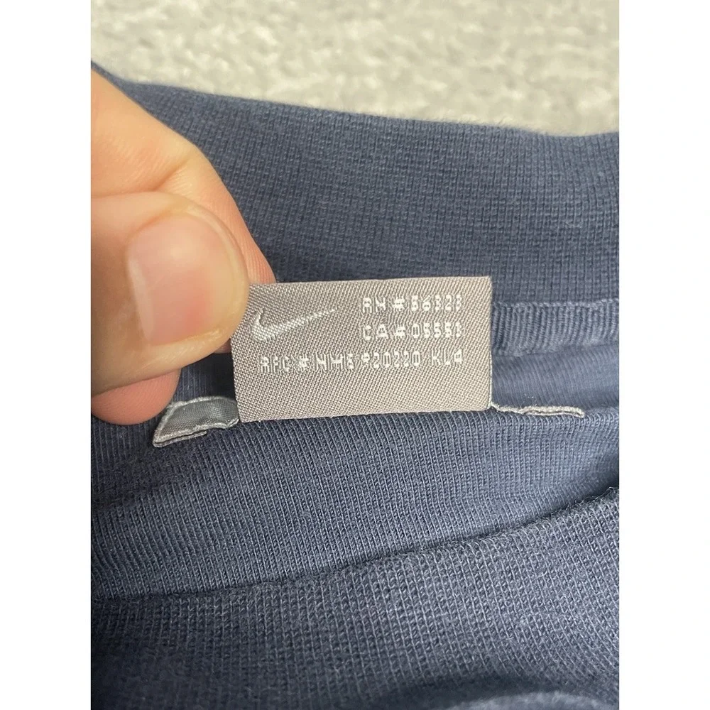 Vintage Nike Y2K Sweatshirt Men XL Navy Blue Embroidered Spell Out Logo Pullover